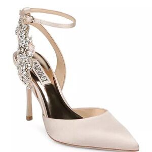 Badgley Mischka Blanca Ankle Strap Embellished Pumps